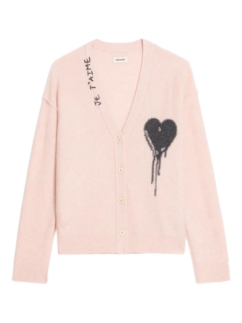 Zadig&Voltaire Mirkaz heart-detail cardigan - Pink - zdjęcie produktu nr 1