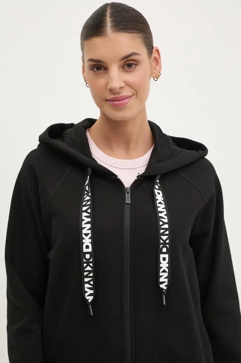 Dkny bluza damska kolor czarny z kapturem gładka DP5J9510 - zdjęcie produktu nr 1