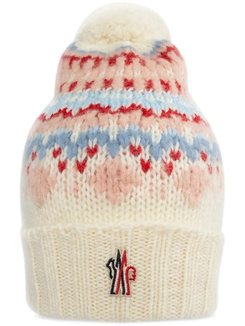 Moncler Grenoble fair isle intarsia beanie - White - zdjęcie produktu nr 1