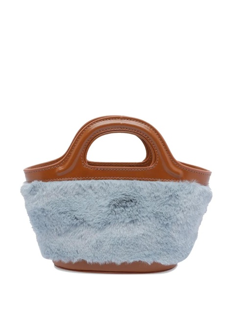 Marni Tropicalia leather-trimmed fur clutch bag - Blue - zdjęcie produktu nr 1