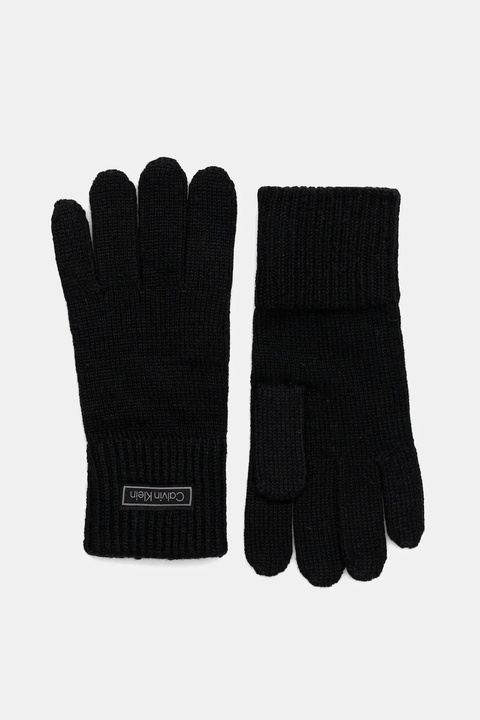 Calvin Klein rękawiczki wełniane damskie kolor czarny LV14F8041G - zdjęcie produktu nr 1