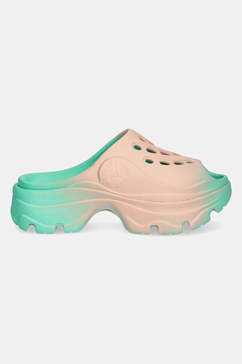 adidas by Stella McCartney klapki Clog damskie kolor zielony na platformie JH8952 - zdjęcie produktu nr 2
