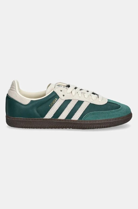 adidas Originals sneakersy skórzane Samba OG kolor zielony płaska podeszwa JI3215 - zdjęcie produktu nr 2