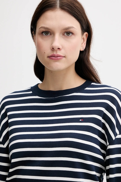 Tommy Hilfiger longsleeve bawełniany kolor granatowy WW0WW45519 - zdjęcie produktu nr 2