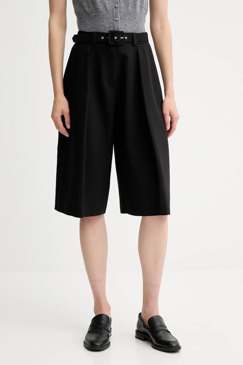 Simona Corsellini szorty damskie kolor czarny gładkie high waist A25CPPA01701 - zdjęcie produktu nr 1