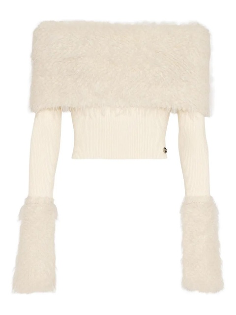 Jean Paul Gaultier ribbed hairy-detail sweater - Neutrals - zdjęcie produktu nr 1
