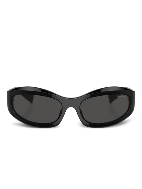 Miu Miu Eyewear logo-lettering sunglasses - Black - zdjęcie produktu nr 1