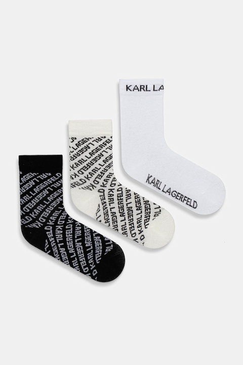 Karl Lagerfeld skarpetki K/MONOGRAM 3-pack kolor biały A4W47033 - zdjęcie produktu nr 1