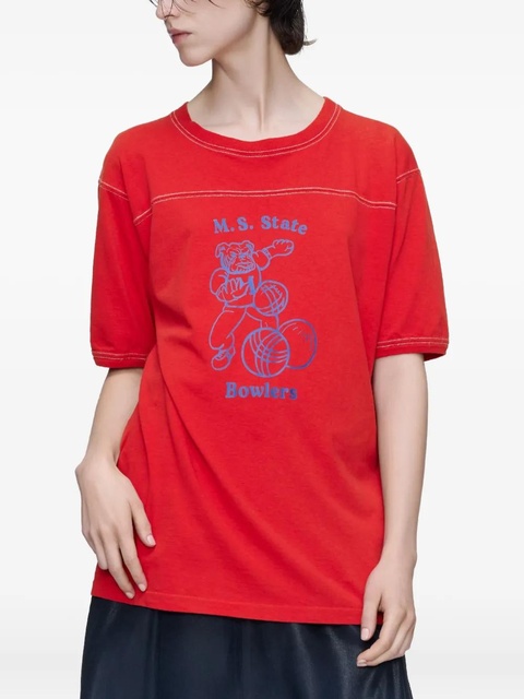 Maison Margiela graphic-print crew-neck T-shirt - Red - zdjęcie produktu nr 1