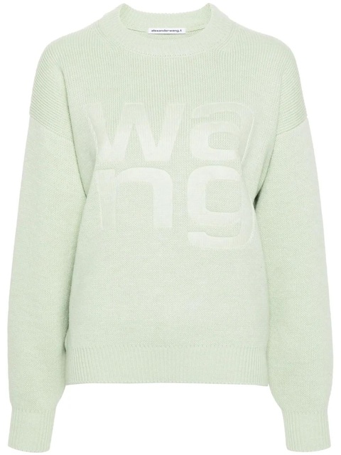 Alexander Wang logo-debossed jumper - Green - zdjęcie produktu nr 1
