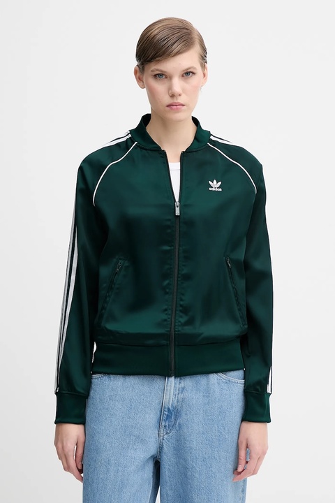 adidas Originals bluza Sst Satin Tt damska kolor zielony z aplikacją JZ6732 - zdjęcie produktu nr 1