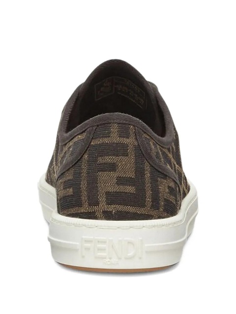 FENDI Domino jacquard-logo lace-up sneakers - Brown - zdjęcie produktu nr 1