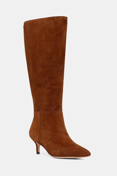 Lauren Ralph Lauren kozaki zamszowe Mckay Tl Hl damskie kolor brązowy na szpilce 802967811003 - zdjęcie produktu nr 1
