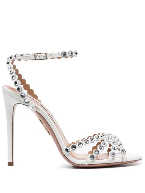 Aquazzura Tequila crystal-embellished 115mm sandals - White - zdjęcie produktu nr 1