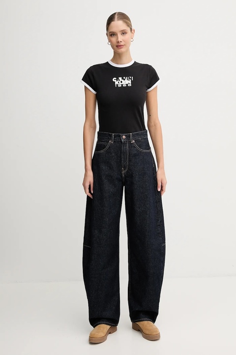 Calvin Klein Jeans t-shirt damski kolor czarny LV047D208G - zdjęcie produktu nr 2