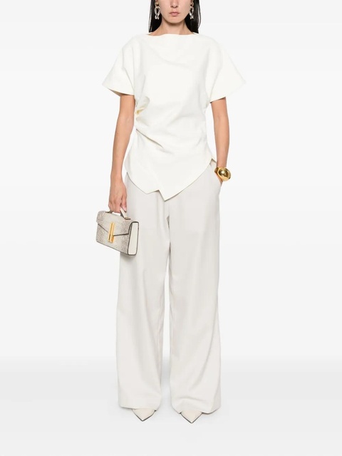 Róhe draped short-sleeve top - White - zdjęcie produktu nr 2