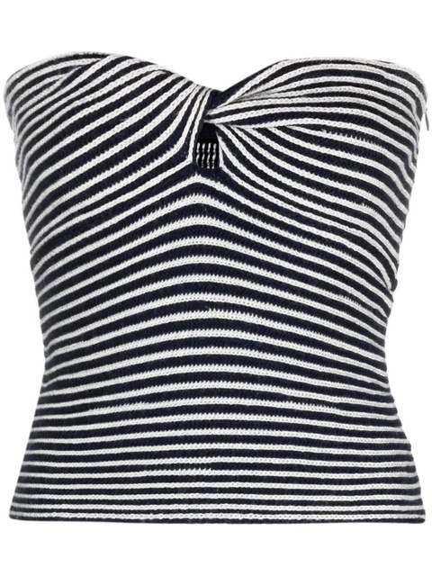 Zadig&Voltaire Twista striped crochet-knit wool top - White - zdjęcie produktu nr 1