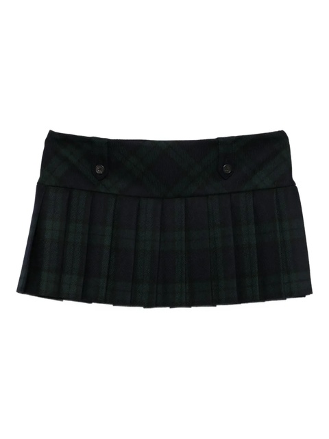 Miu Miu pleated plaid mini skirt - Blue - zdjęcie produktu nr 1