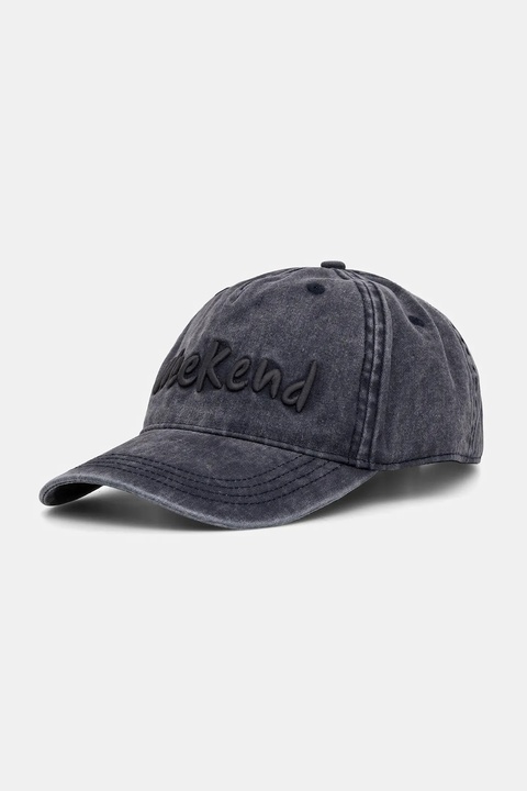 Weekend Max Mara czapka z daszkiem bawełniana BRUNO kolor granatowy 2525576024600 - zdjęcie produktu nr 1