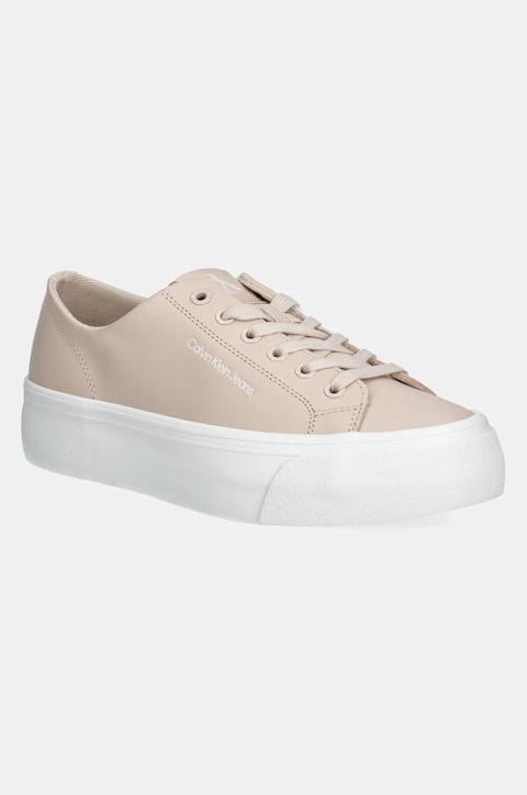Calvin Klein Jeans sneakersy VULC FLATFORM LOW MG LTH kolor różowy YW0YW01771 - zdjęcie produktu nr 1