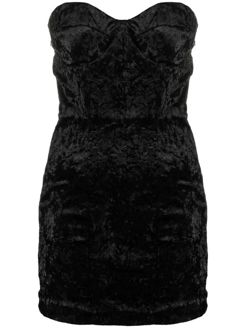 ROTATE BIRGER CHRISTENSEN strapless velvet-effect minidress - Black - zdjęcie produktu nr 1