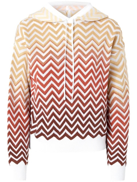 Missoni chevron-knit hoodie - Neutrals - zdjęcie produktu nr 1