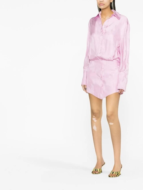 The Attico satin-effect shirt dress - Pink - zdjęcie produktu nr 2