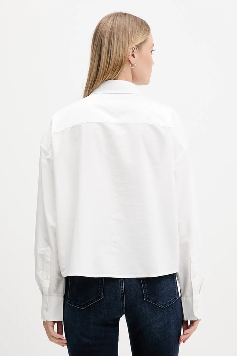Tommy Jeans koszula bawełniana damska kolor biały relaxed z kołnierzykiem klasycznym DW0DW21455 - zdjęcie produktu nr 2