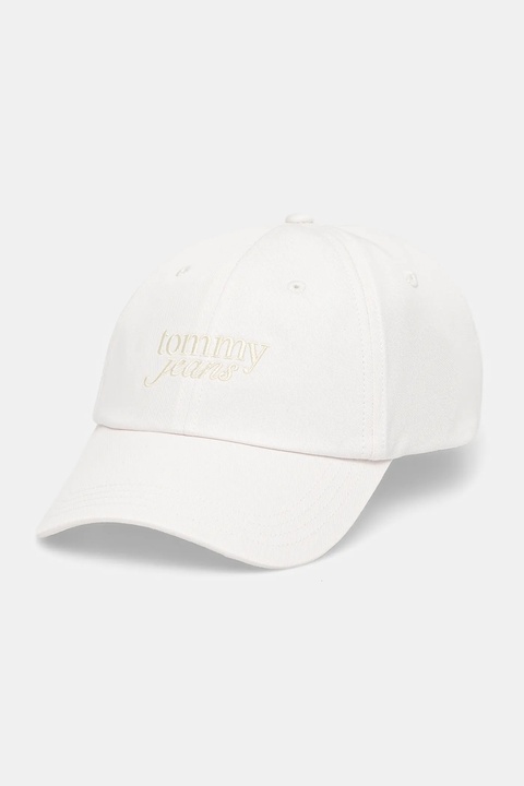 Tommy Jeans czapka z daszkiem bawełniana kolor biały AW0AW17815 - zdjęcie produktu nr 1