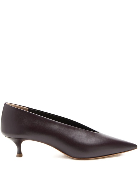Le Monde Beryl 40mm Babouche pointed-toe leather pumps - DARK PURPLE - zdjęcie produktu nr 1