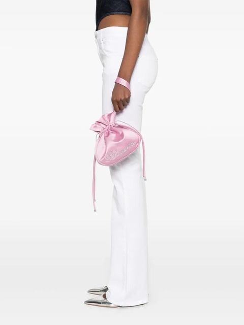 Blumarine rhinestone logo clutch - Pink - zdjęcie produktu nr 2