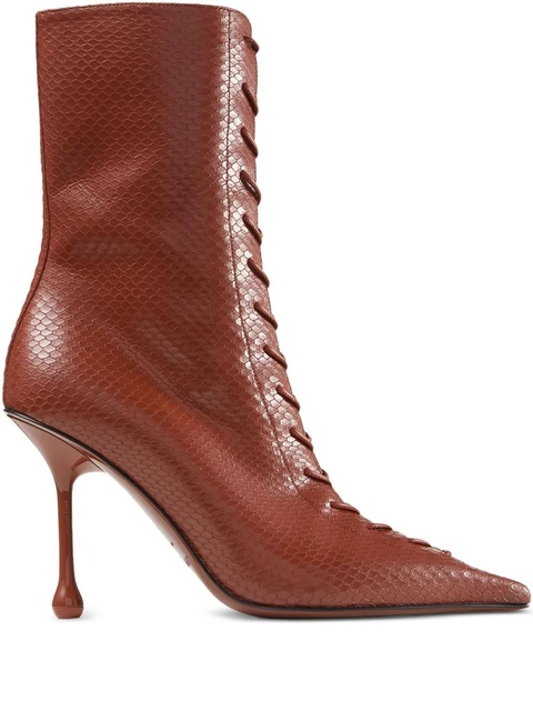 Jimmy Choo 95mm Scarlett lace-up boots - Red - zdjęcie produktu nr 1
