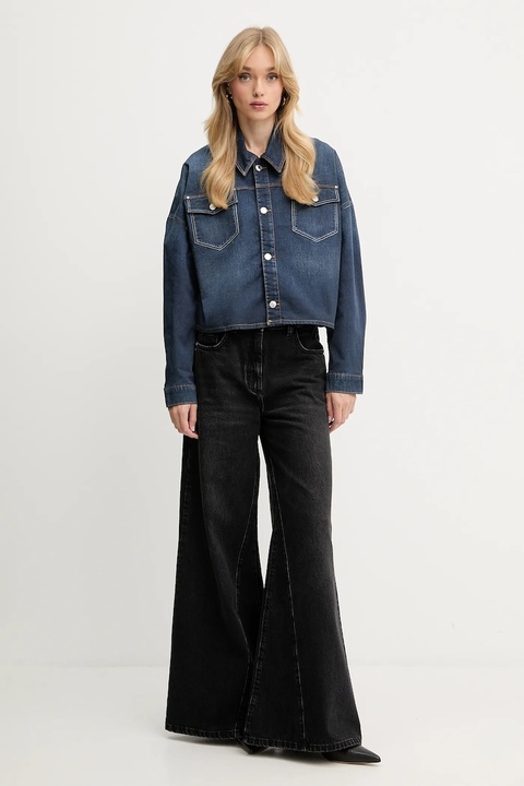 Guess kurtka koszulowa WESTERN kolor granatowy przejściowa oversize W5YN90 D0213 - zdjęcie produktu nr 2