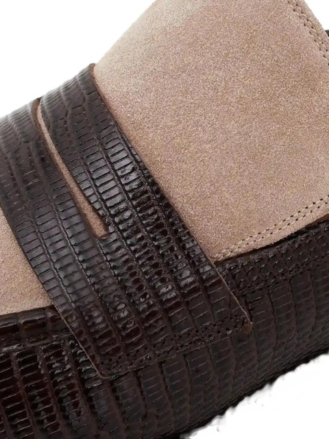 ATP Atelier Montazzoli lizard-effect panelled loafers - Brown - zdjęcie produktu nr 2