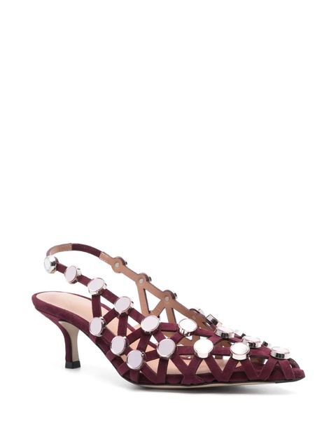 The Attico 50mm Grid slingback pumps - Purple - zdjęcie produktu nr 1