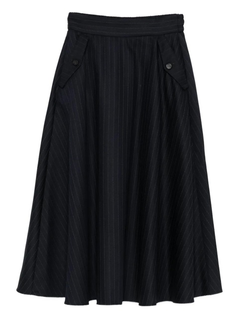 Golden Goose pinstriped logo-detail skirt - Blue - zdjęcie produktu nr 1