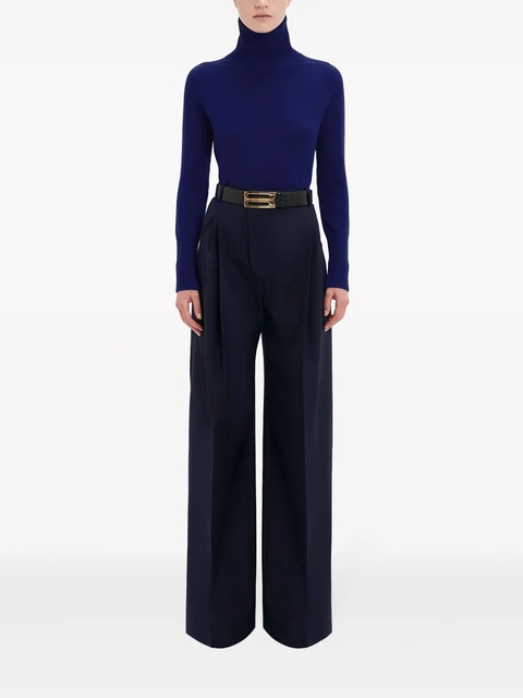Victoria Beckham pressed-crease concealed-fastening tailored trousers - Blue - zdjęcie produktu nr 2