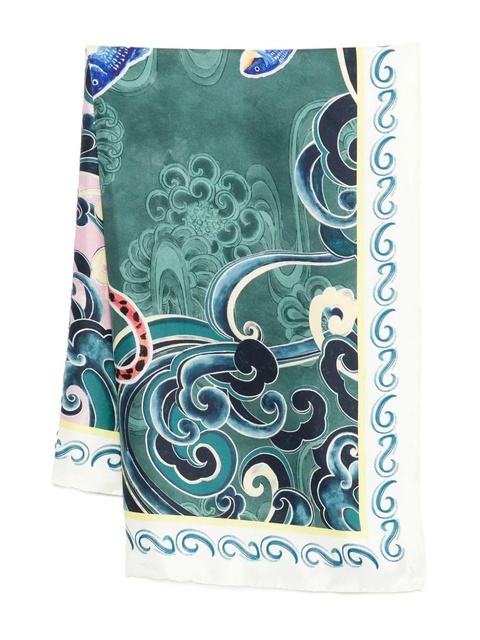 ALEMAIS floral-print silk scarf - Neutrals - zdjęcie produktu nr 1