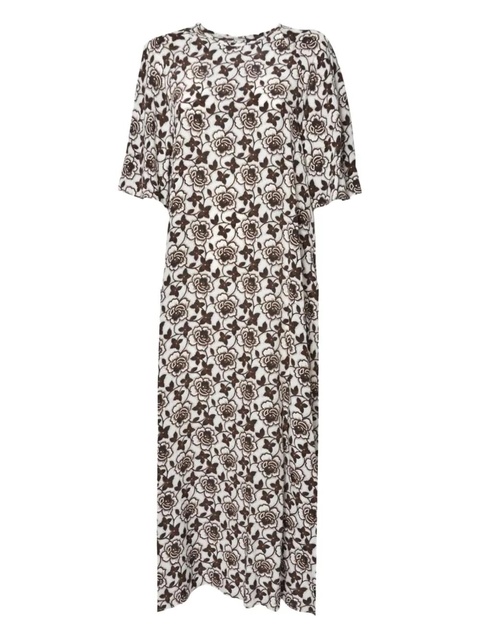 Weekend Max Mara floral-print short-sleeve midi dress - Brown - zdjęcie produktu nr 1