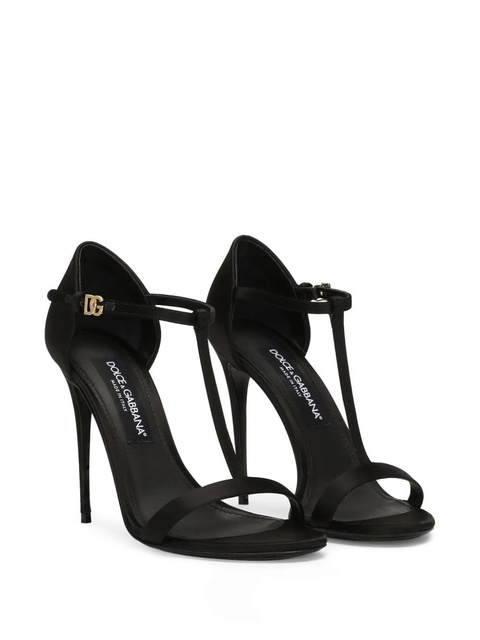 Dolce & Gabbana 105mm satin T-bar sandals - Black - zdjęcie produktu nr 1