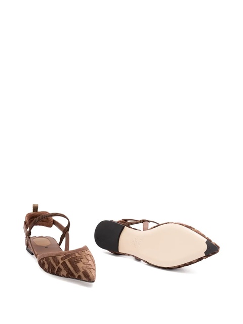 FENDI Colibrì Lite FF logo-patterned slingback pumps - Brown - zdjęcie produktu nr 2