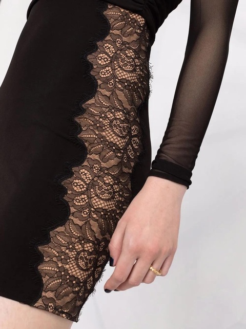 Self-Portrait cut-out draped dress - Black - zdjęcie produktu nr 2