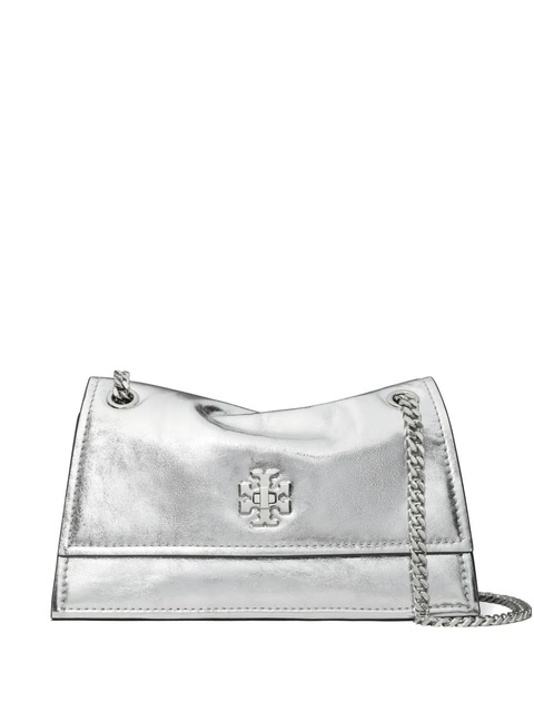 Tory Burch mini Kira turn-lock metallic shoulder bag - Silver - zdjęcie produktu nr 1