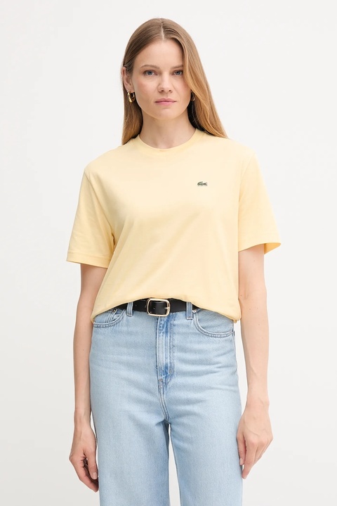 Lacoste t-shirt bawełniany damski kolor żółty TF7215 - zdjęcie produktu nr 1