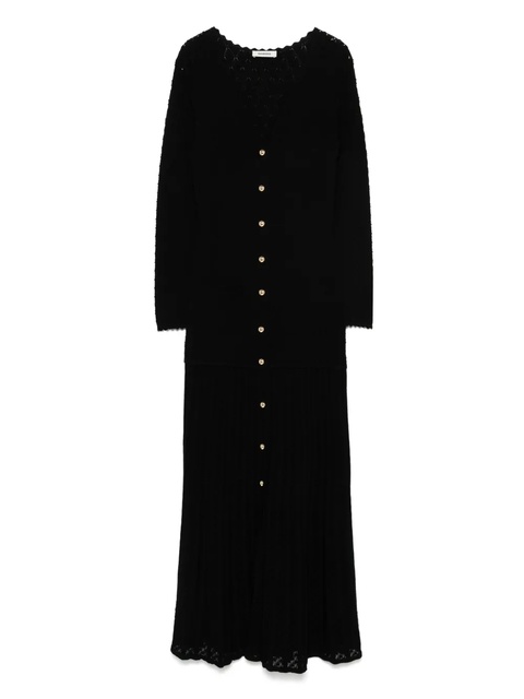 SANDRO pointelle-knit maxi dress - Black - zdjęcie produktu nr 1