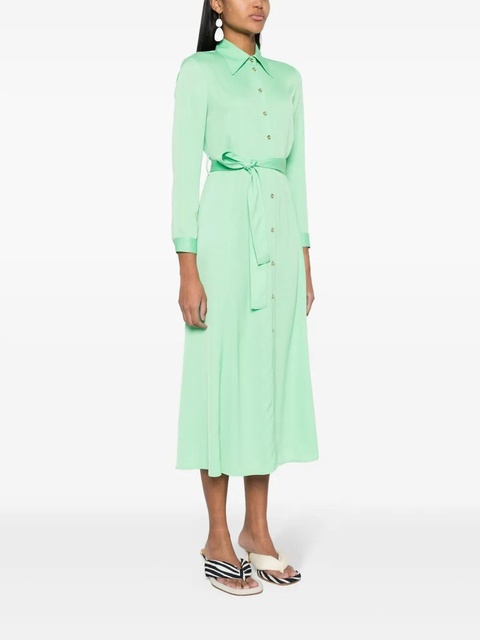 PINKO belted crepe de chine midi dress - Green - zdjęcie produktu nr 2