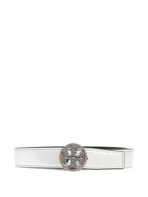 Tory Burch Double T motif-embellished buckle belt - Silver - zdjęcie produktu nr 1