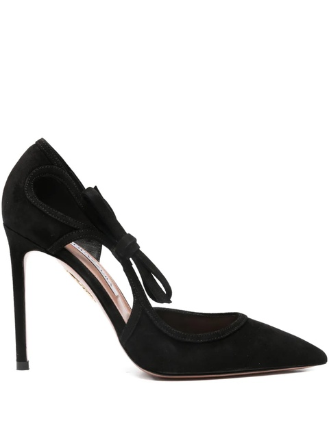 Aquazzura 105mm Bow Tie pointed-toe pumps - Black - zdjęcie produktu nr 1