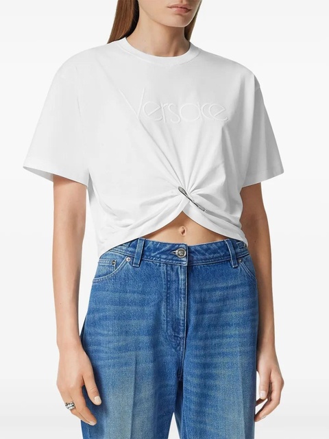 Versace logo-embroidered T-shirt - White - zdjęcie produktu nr 2