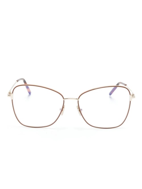 TOM FORD Eyewear two-tone butterfly-frame glasses - Gold - zdjęcie produktu nr 1